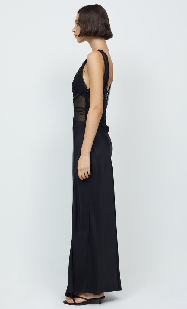 NAOMI SPLIT MAXI DRESS - BLACK