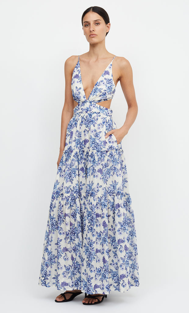 CARLA V MAXI DRESS - PORCELAIN FLORAL