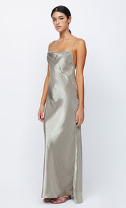 FLEUR MAXI DRESS - IRRIDESCENT SILVER