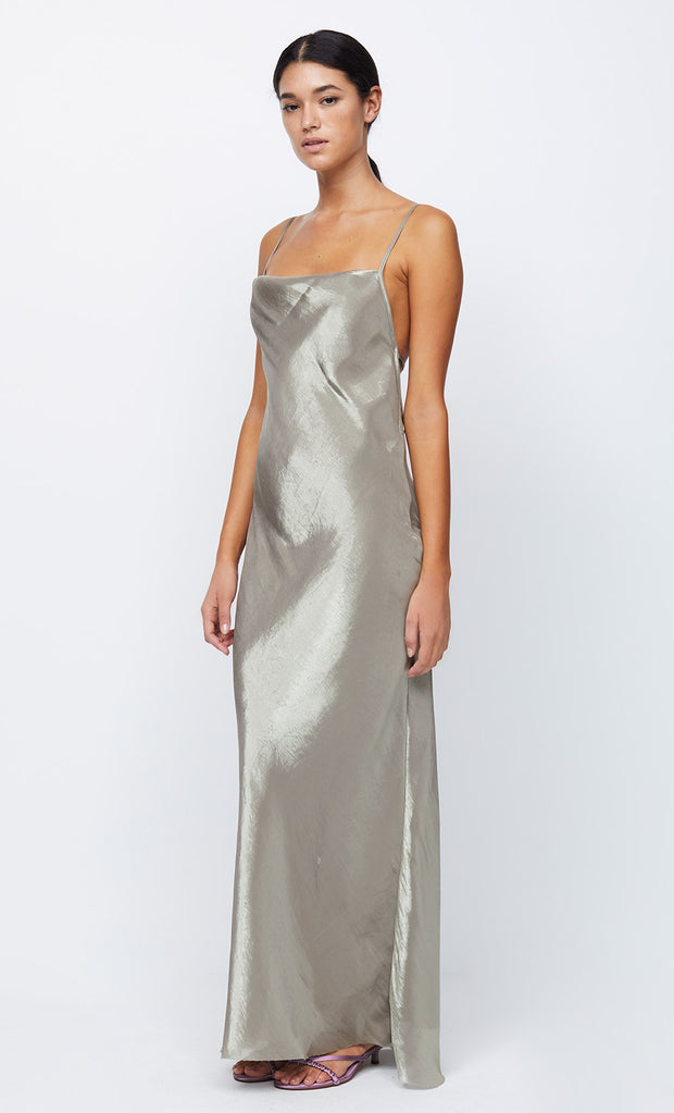 FLEUR MAXI DRESS - IRRIDESCENT SILVER