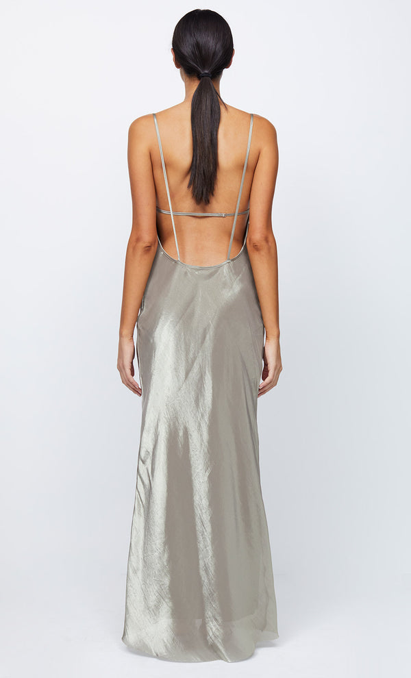 FLEUR MAXI DRESS - IRRIDESCENT SILVER