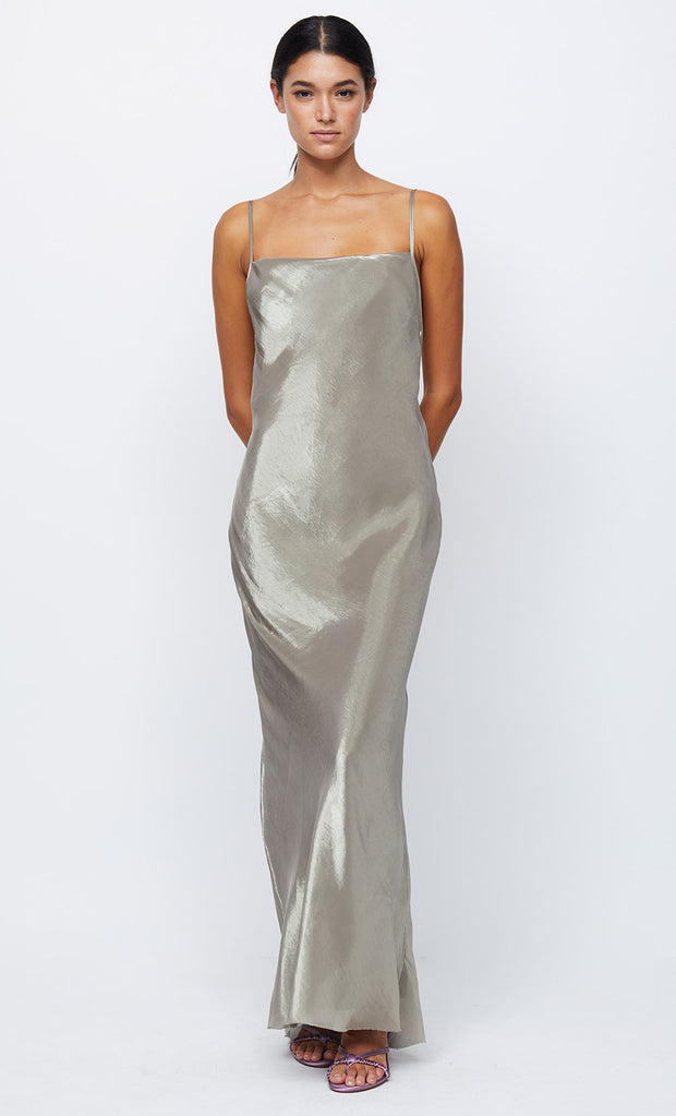 FLEUR MAXI DRESS - IRRIDESCENT SILVER