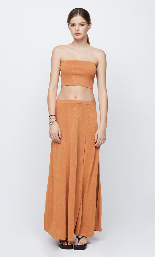 INDYA KNIT MAXI SKIRT - RUST