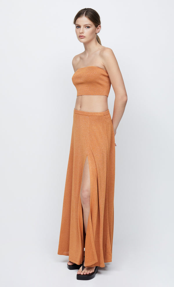 INDYA KNIT MAXI SKIRT - RUST