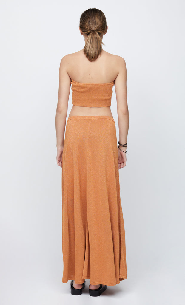 INDYA KNIT MAXI SKIRT - RUST