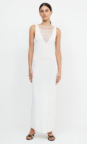 TILDA V NECK KNIT MAXI DRESS - IVORY