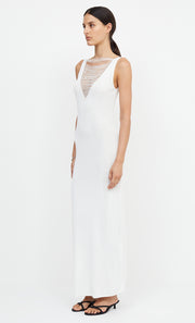 TILDA V NECK KNIT MAXI DRESS - IVORY