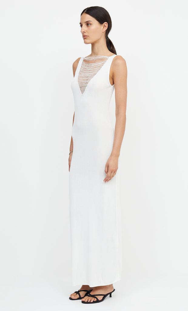 TILDA V NECK KNIT MAXI DRESS - IVORY