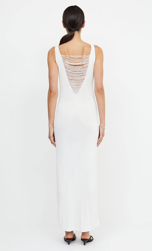 TILDA V NECK KNIT MAXI DRESS - IVORY