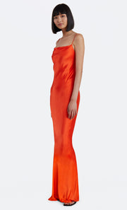 LORELAI TIE MAXI DRESS - FIRE RED