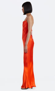 LORELAI TIE MAXI DRESS - FIRE RED