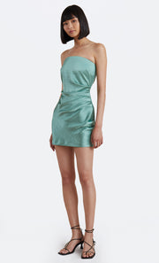 SYMONE STRAPLESS MINI DRESS - MOSS GREEN