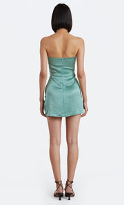 SYMONE STRAPLESS MINI DRESS - MOSS GREEN