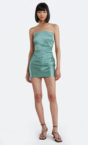 SYMONE STRAPLESS MINI DRESS - MOSS GREEN