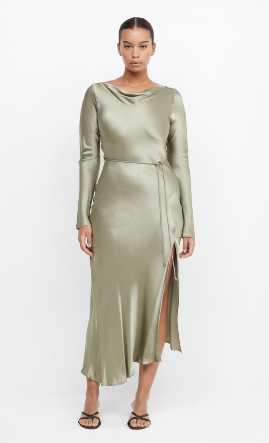 Long sleeve sage green dress shops