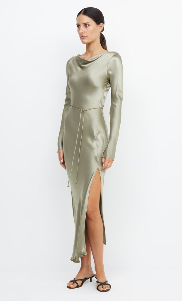 Moon Dance Long Sleeve Maxi Bridesmaid Formal Dress in Sage Green by Bec + Bridge