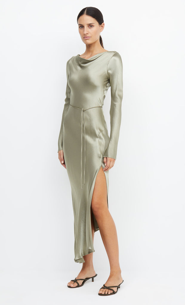 Moon Dance Long Sleeve Maxi Bridesmaid Formal Dress in Sage Green by Bec + Bridge