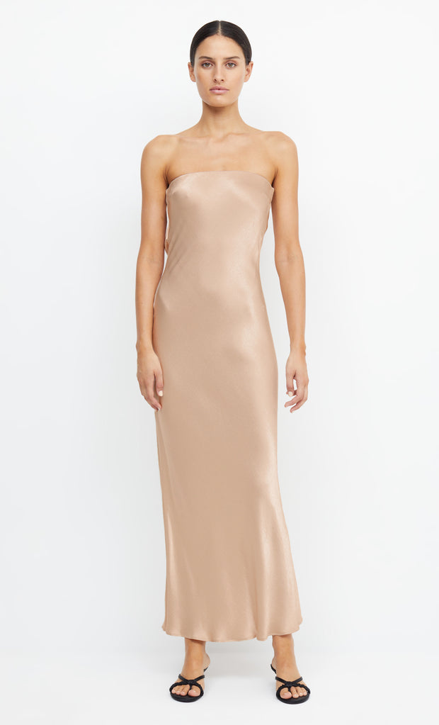 MOON DANCE STRAPLESS DRESS - GOLDEN