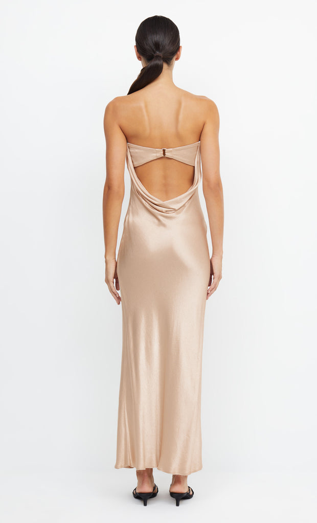 MOON DANCE STRAPLESS DRESS - GOLDEN