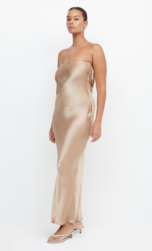 MOON DANCE STRAPLESS DRESS - GOLDEN