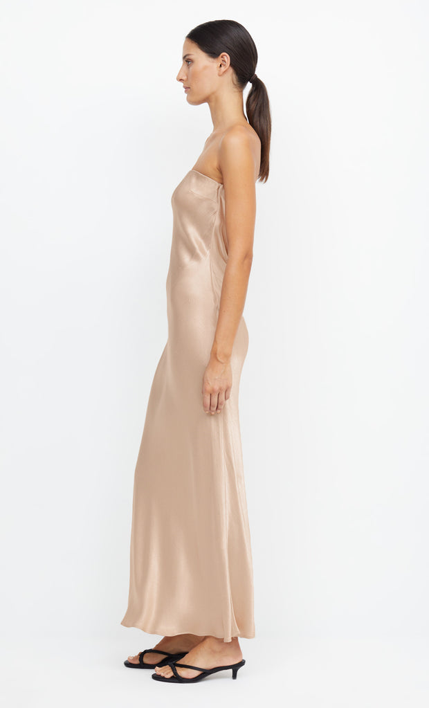 MOON DANCE STRAPLESS DRESS - GOLDEN