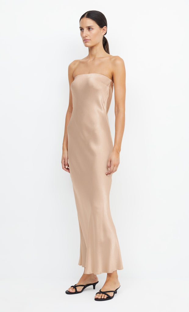 MOON DANCE STRAPLESS DRESS - GOLDEN