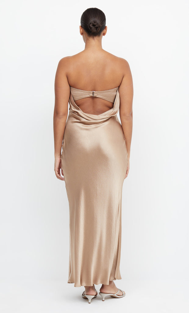 MOON DANCE STRAPLESS DRESS - GOLDEN