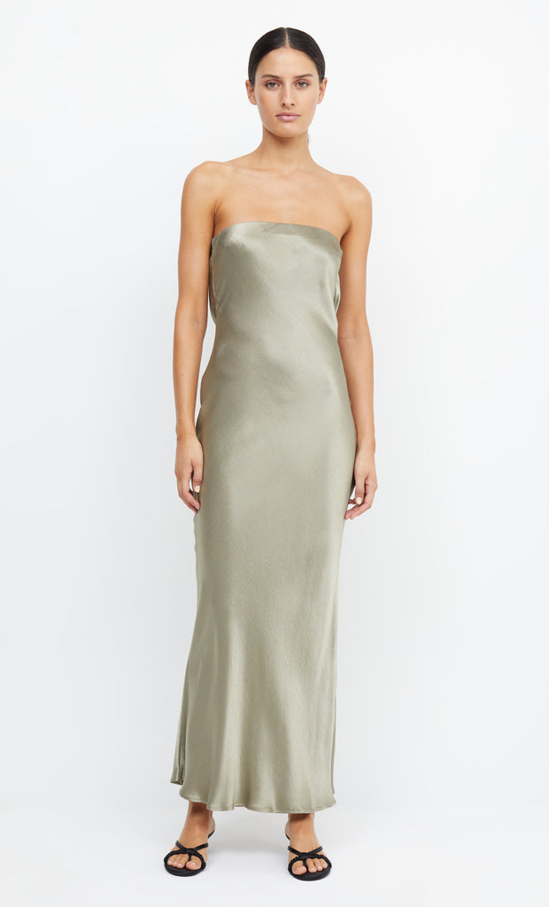 Moon Dance Strapless Bridesmaid Dress in Sage Green by Bec + Bridge