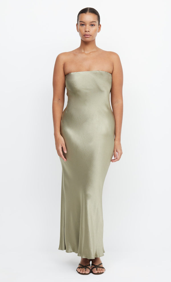 Moon Dance Strapless Bridesmaid Dress in Sage Green by Bec + Bridge