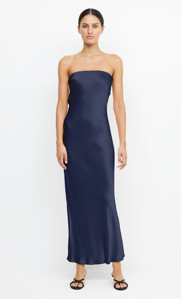 Moon Dance Strapless Bridesmaid Dress in Ink Navy by Bec + Bride