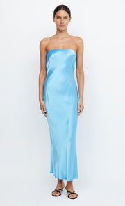 Moon Dance Strapless Backless Formal Prom Dress in Topaz Blue by Bec + Bridge