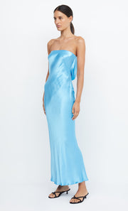 Moon Dance Strapless Backless Formal Prom Dress in Topaz Blue by Bec + Bridge