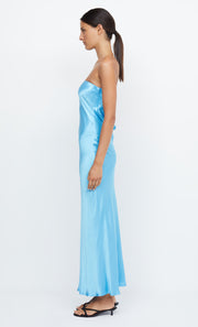 Moon Dance Strapless Backless Formal Prom Dress in Topaz Blue by Bec + Bridge