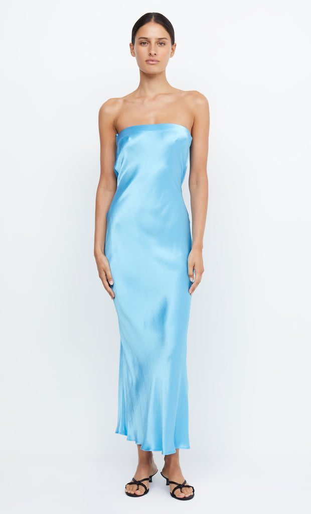 MOON DANCE STRAPLESS DRESS - TOPAZ BLUE