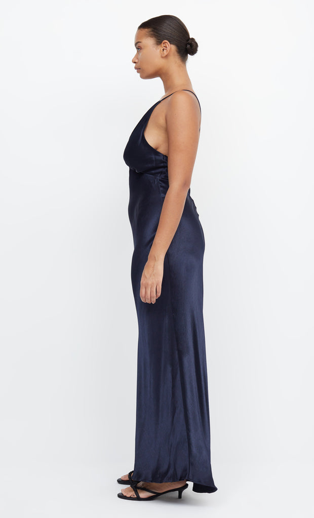 Moon Dance V Neck Formal Bridesmaid Maxi Dress in Ink Navy by Bec + Bridge