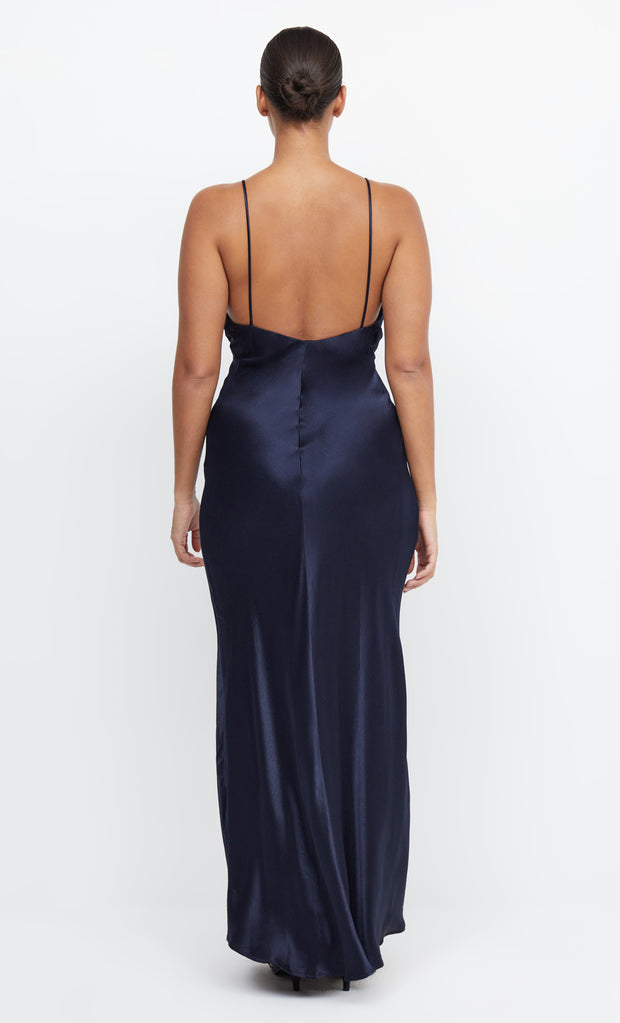 Moon Dance V Neck Formal Bridesmaid Maxi Dress in Ink Navy by Bec + Bridge