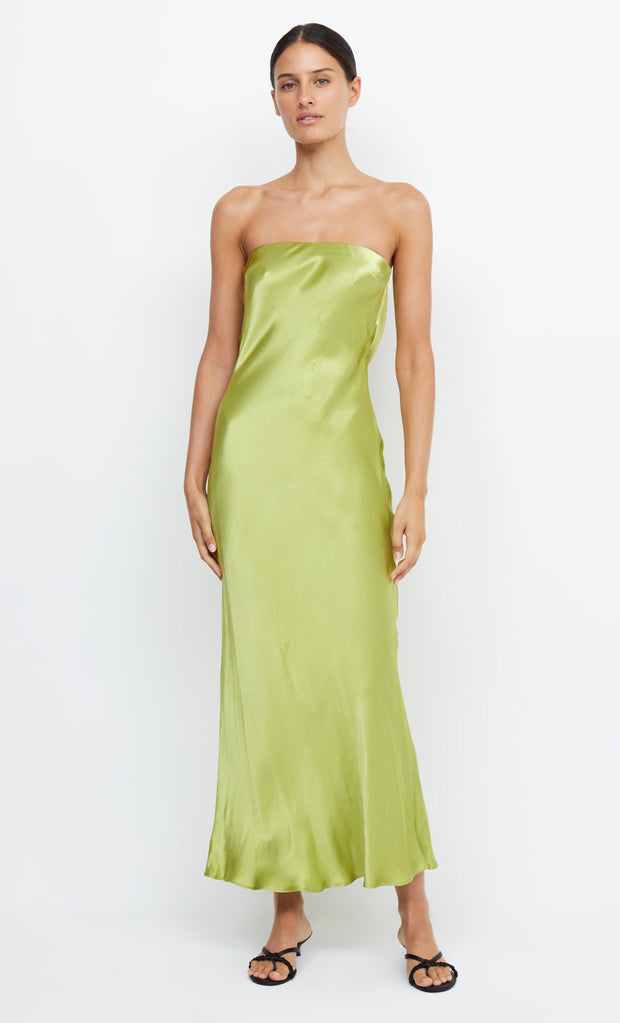 MOON DANCE STRAPLESS DRESS - CHARTREUSE GREEN