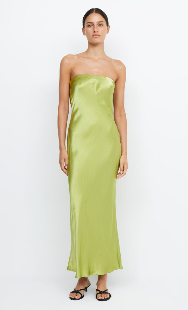 MOON DANCE STRAPLESS DRESS - CHARTREUSE GREEN