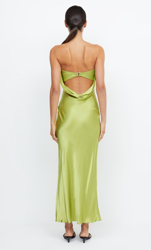 MOON DANCE STRAPLESS DRESS - CHARTREUSE GREEN