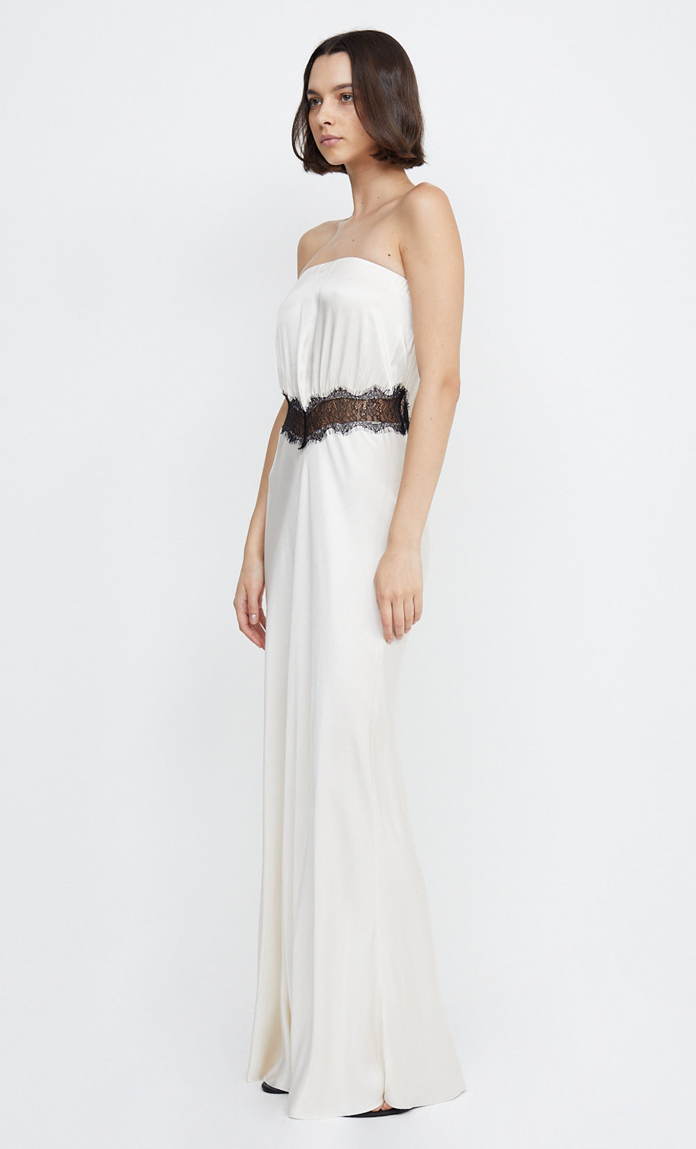 SPENCER LACE STRAPLESS MAXI - IVORY/BLACK – BEC + BRIDGE US