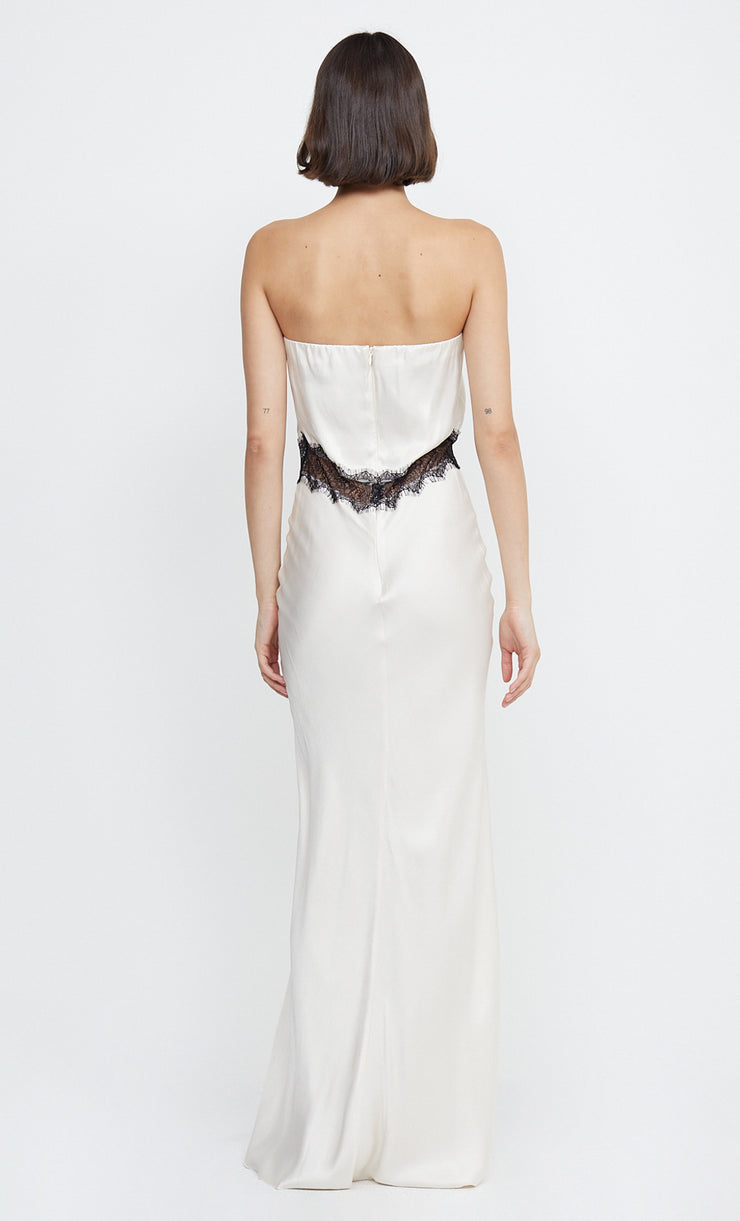 SPENCER LACE STRAPLESS MAXI - IVORY/BLACK – BEC + BRIDGE US