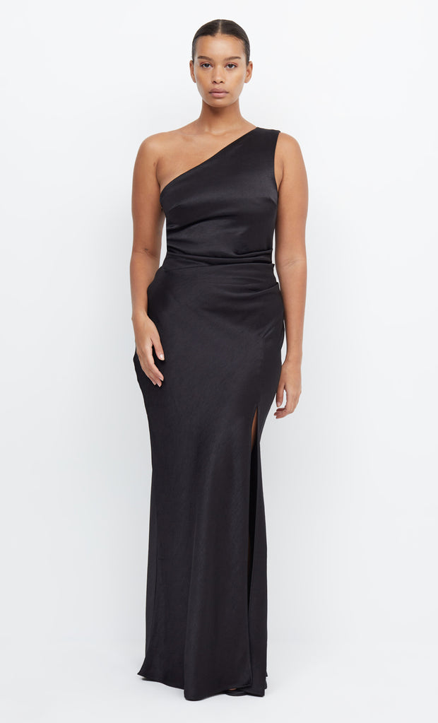 Dreamer Asym Formal Bridemaids Maxi Dress in Black by Bec + Bridge