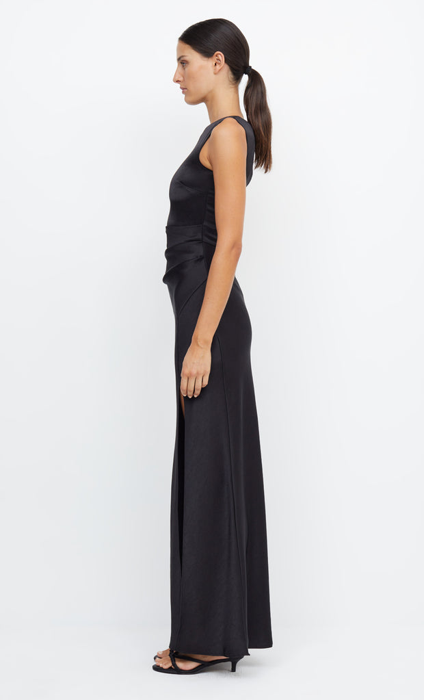 Dreamer Asym Formal Bridemaids Maxi Dress in Black by Bec + Bridge