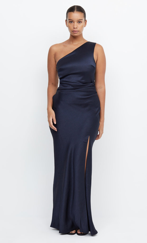 Dreamer Asym One Shoulder Formal Bridesmaid Dress in Ink by Bec + Bridge