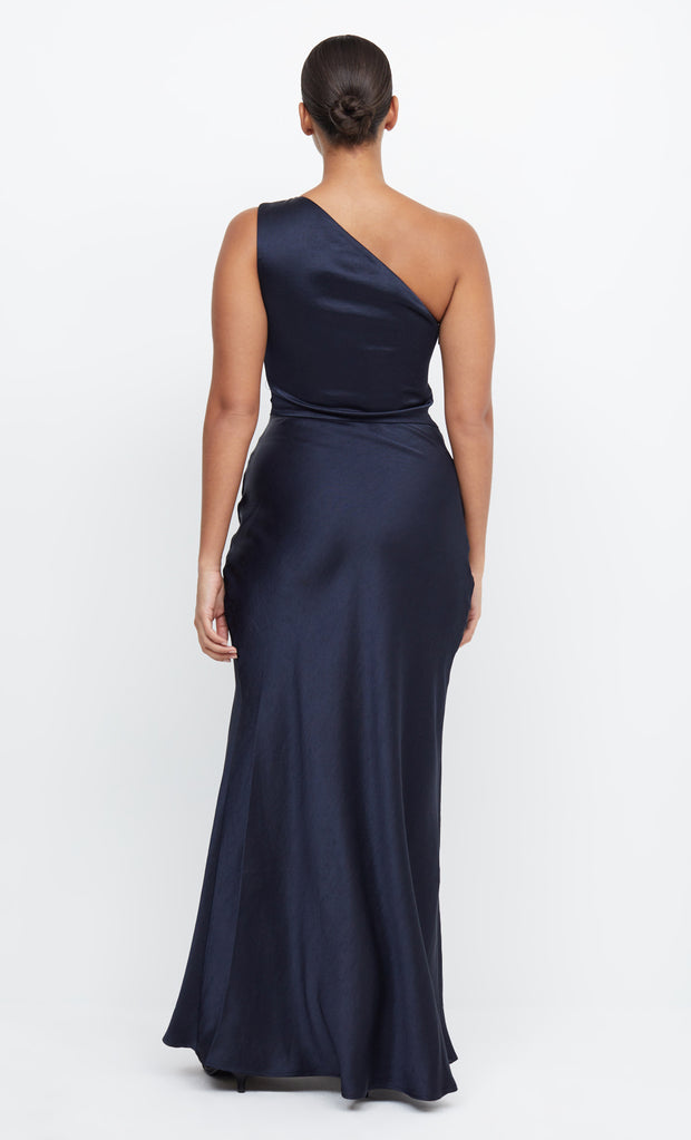 Dreamer Asym One Shoulder Formal Bridesmaid Dress in Ink by Bec + Bridge