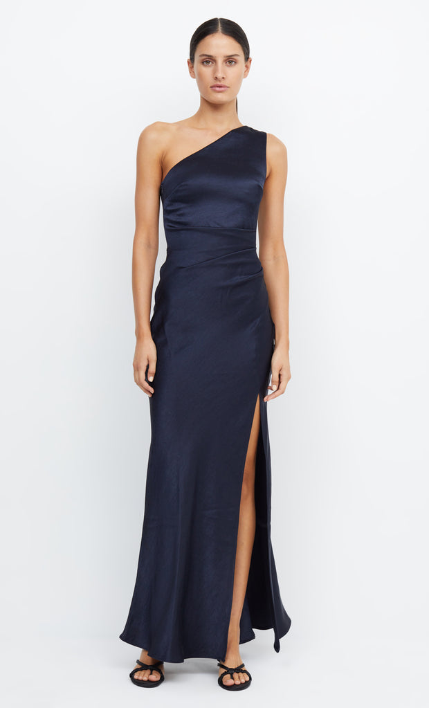 Dreamer Asym One Shoulder Formal Bridesmaid Dress in Ink by Bec + Bridge