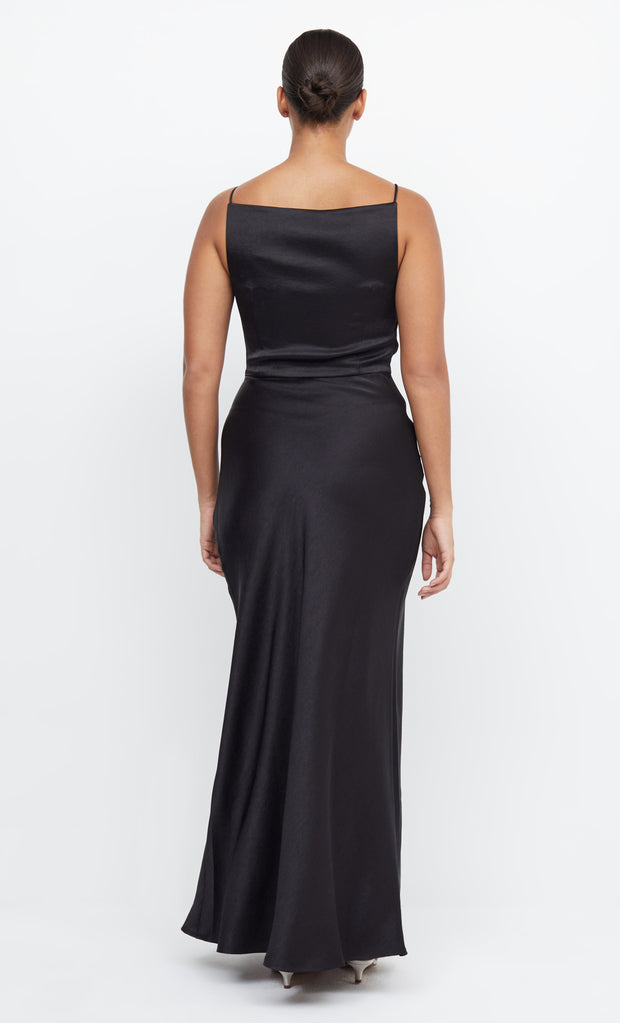 Dreamer Maxi High Neck Split Prom Bridesmaid Dress in Black by Bec + Bridge