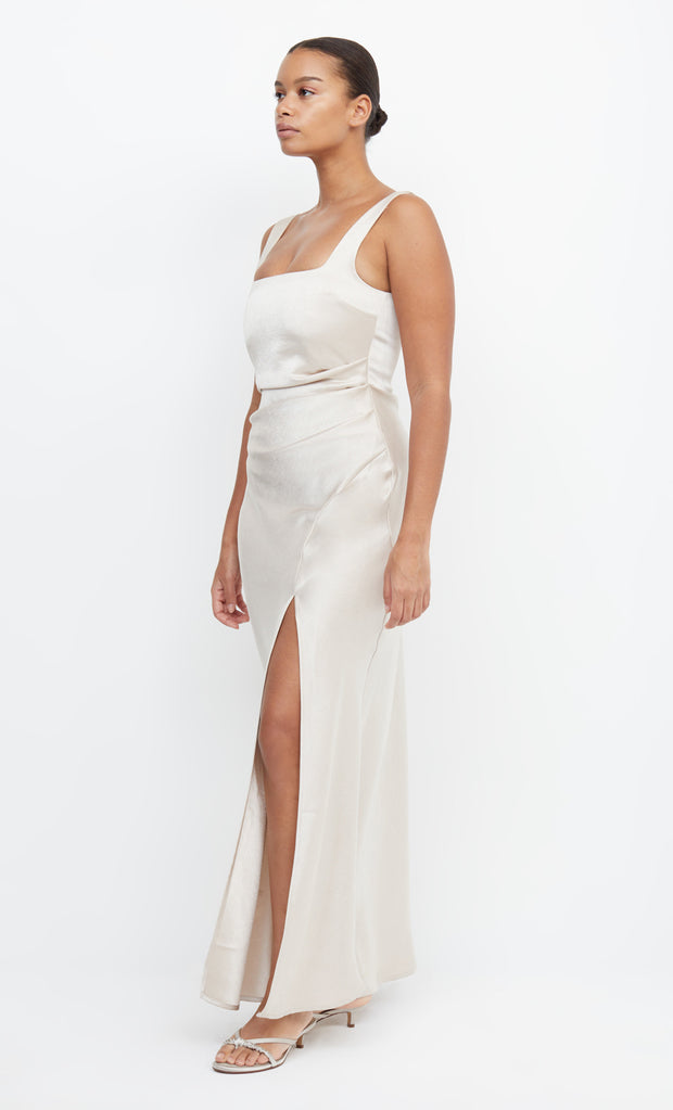 The Dreamer Square Neck Formal Bridesmaid Dress in Sand Off White by Bec + Bridge