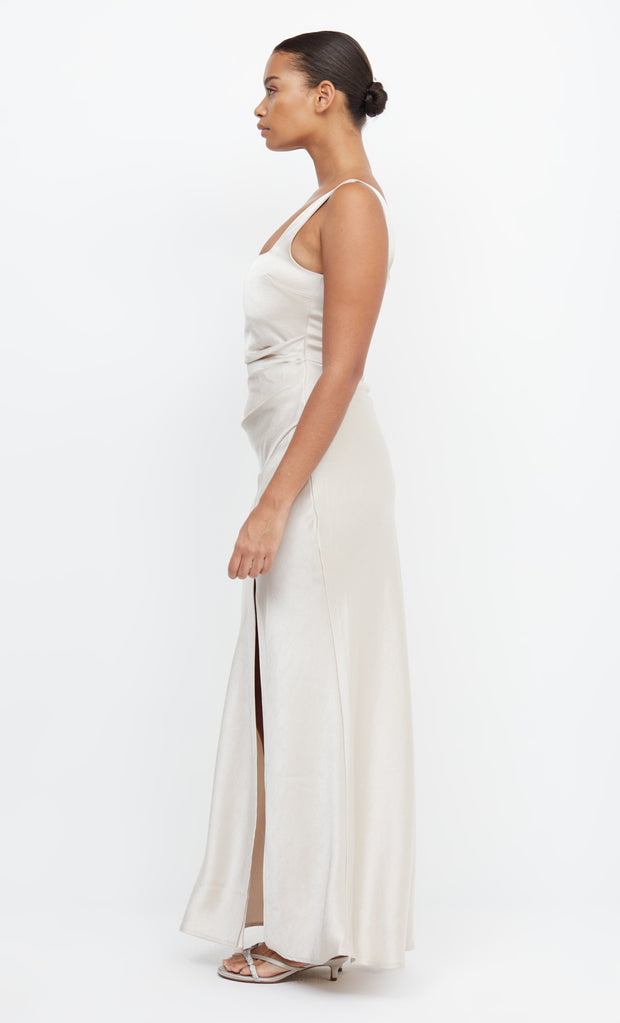 The Dreamer Square Neck Formal Bridesmaid Dress in Sand Off White by Bec + Bridge