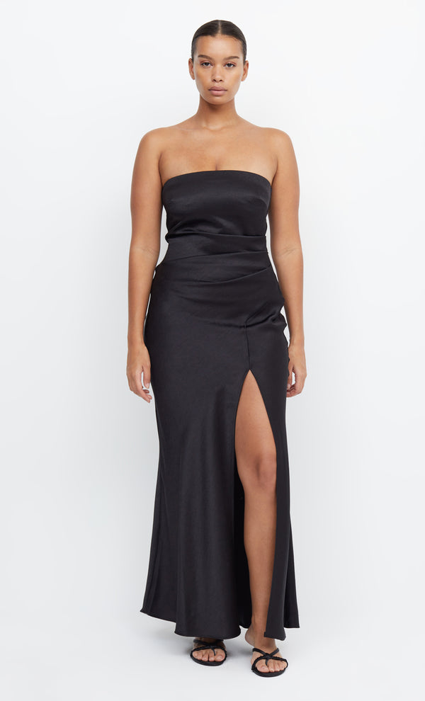 Dreamer Strapless Maxi Bridesmaid Formal Dress in Black by Bec + Bridge